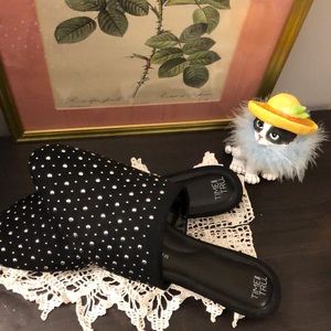 Silver studded black flats